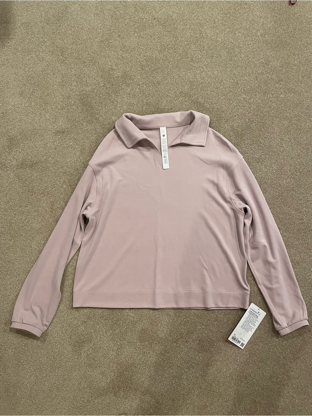 Lululemon Softstreme Pique Oversized LS Polo in Mink Berry